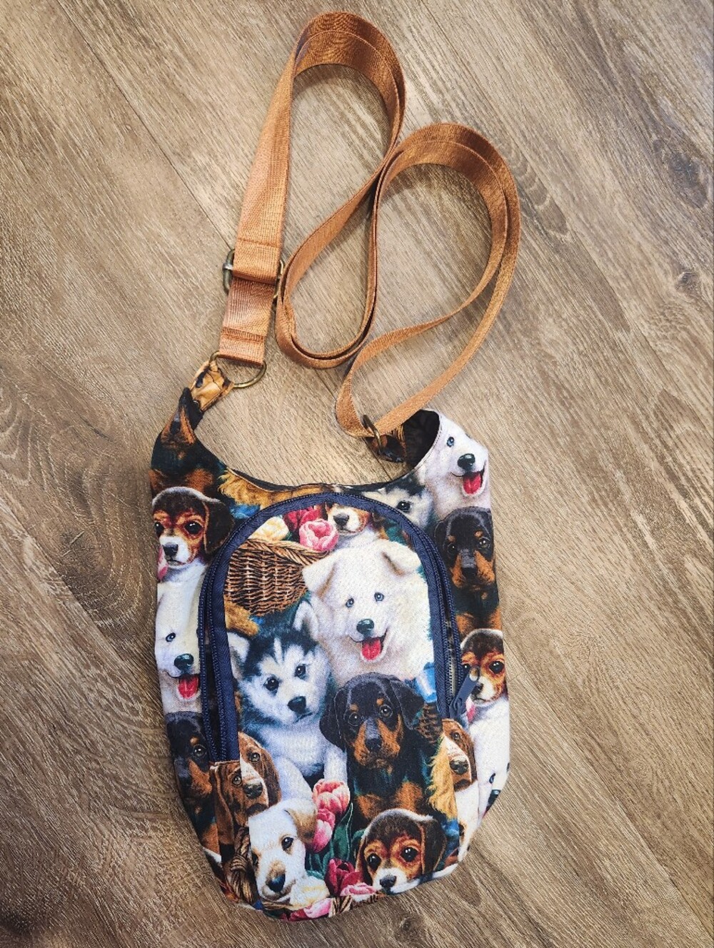 Dog Print Water Bottle Holder Bag, Thermos Carrier, Adjustable